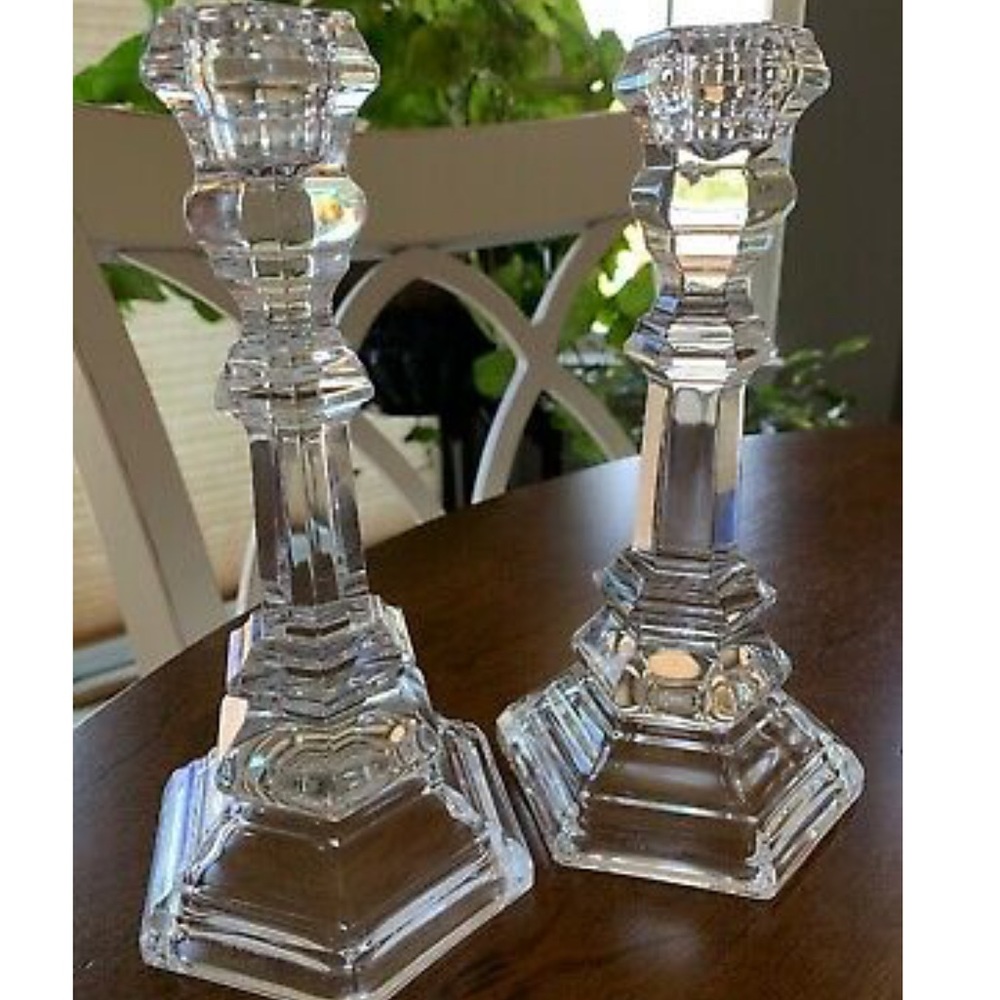 Tiffany & Co. Plymouth Crystal candleholder set